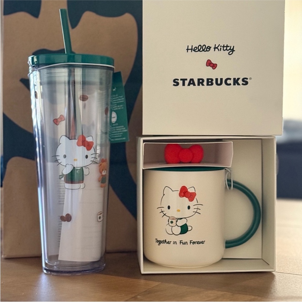 Hello Kitty Starbucks Tumblr and Mug Set limited edition NEW Starbucks collab